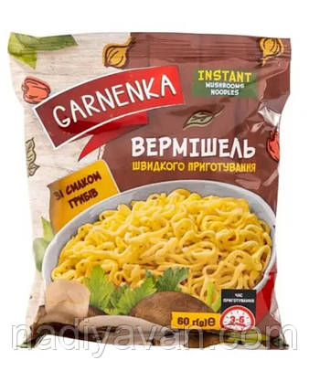 Вермішель швидкого приготування зі смаком грибів 60г, фото 1