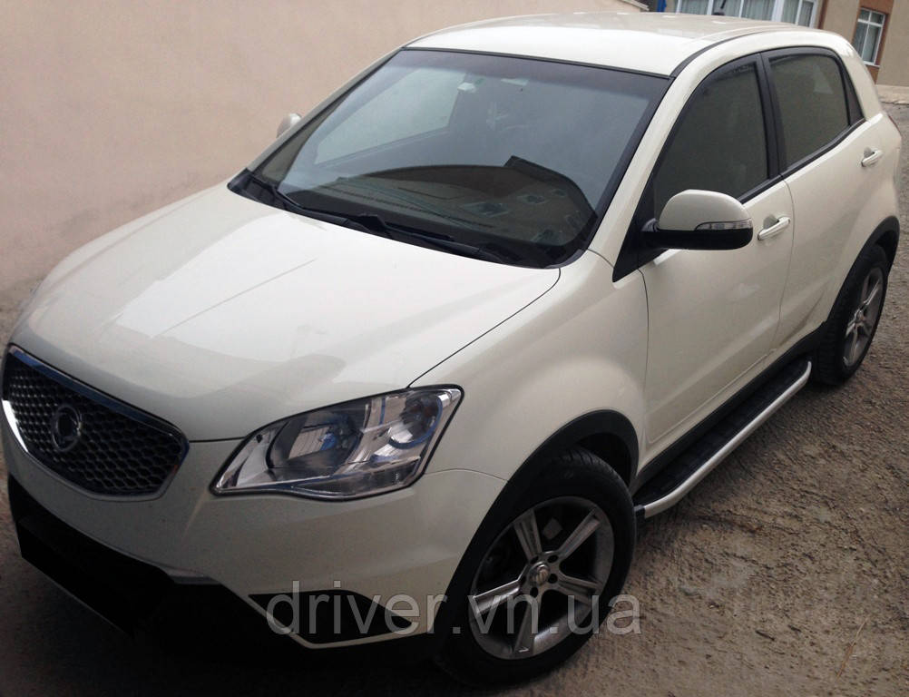 Боковые пороги Fullmond (2 шт., алюминий) для SsangYong Korando 2010–2019 гг