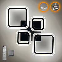 Світильник світлодіодний стельовий LUMINARIA OVAL 80W 4S BLACK 220V IP20 люстра з пультом ДУ