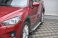 Боковые Подножки Allmond Grey (2 шт., Алюминий) для Mazda CX-5 2012-2017 гг