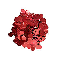 Конфеті "Кружечки" 23 мм червоний металік