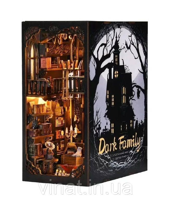 Бук Нук Темна Сім'я Венздей 3D Інтер'єрний конструктор Wednesday Magic Dark Family DIY Book Nook Kit SL-04