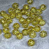 Скляні намистини "Бите скло" 8 мм, колір жовтий, уп 98-100 шт, Жовтий, фото 2