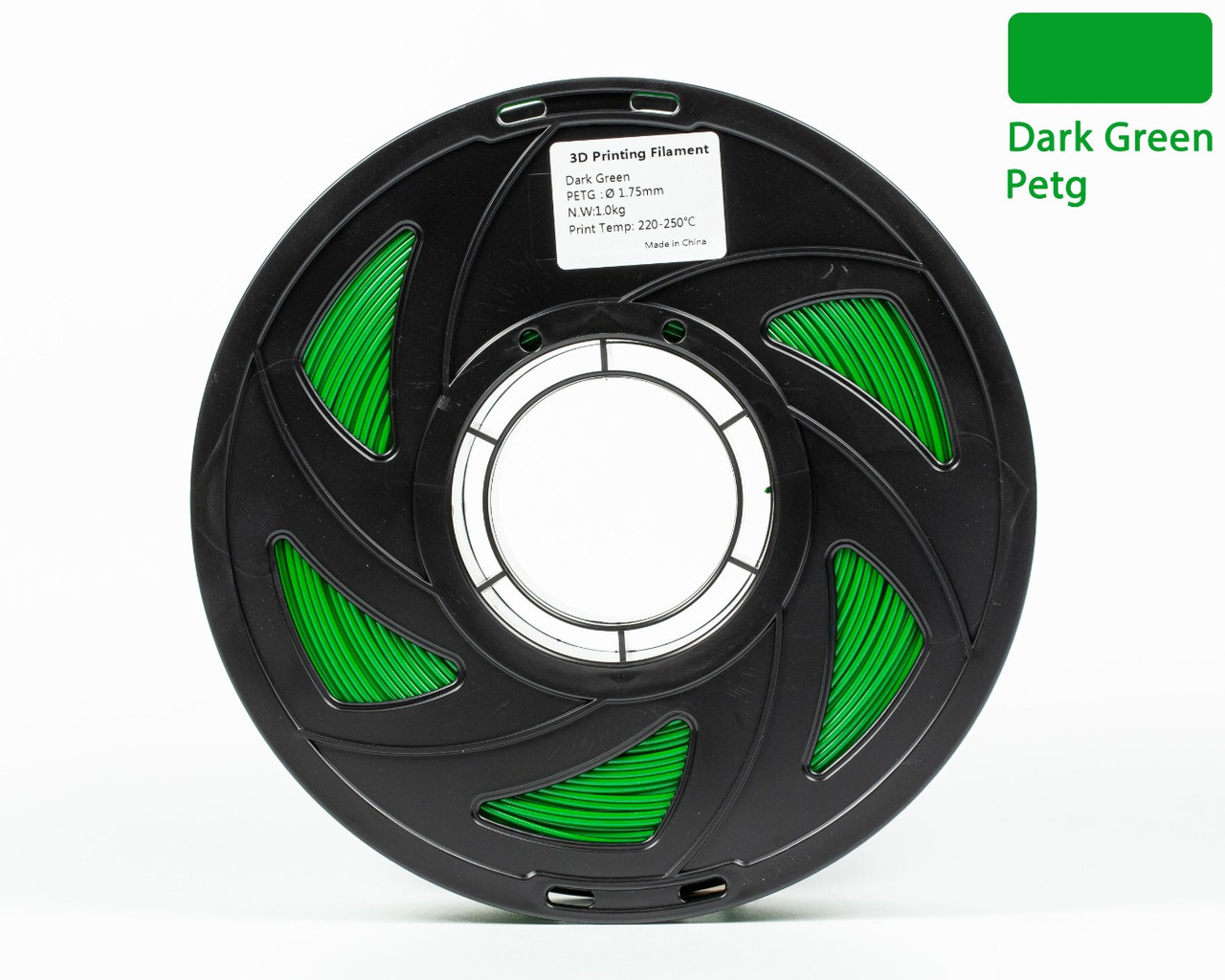 Пластик філамент для 3D-друку UA3D PETG Dark Green, 1.75мм, 1кг, Темно-Зелений