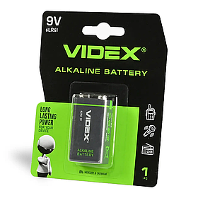 Батарейка VIDEX крона Alkaline 9V блістер 12шт/уп