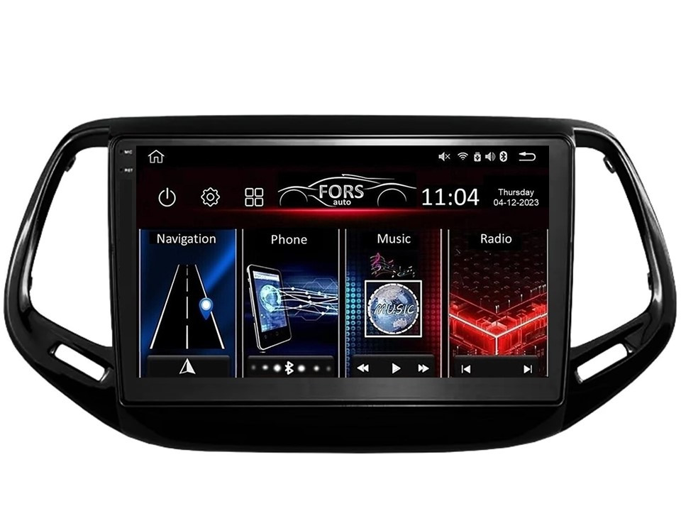 Штатна магнітола FORS.auto FS 4 MAX для Jeep Compass (4+32Gb, 10") 2017+