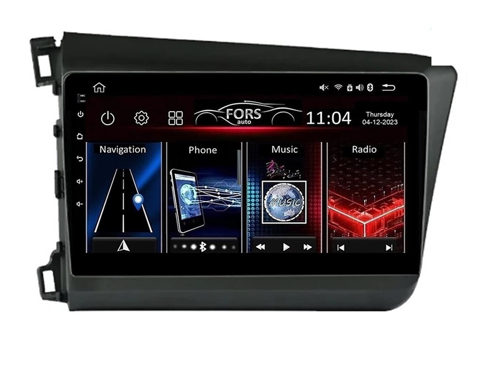 Штатна магнітола FORS.auto FS 1 LITE для Honda Civic (1+32Gb, 9") 2012-2015, фото 1
