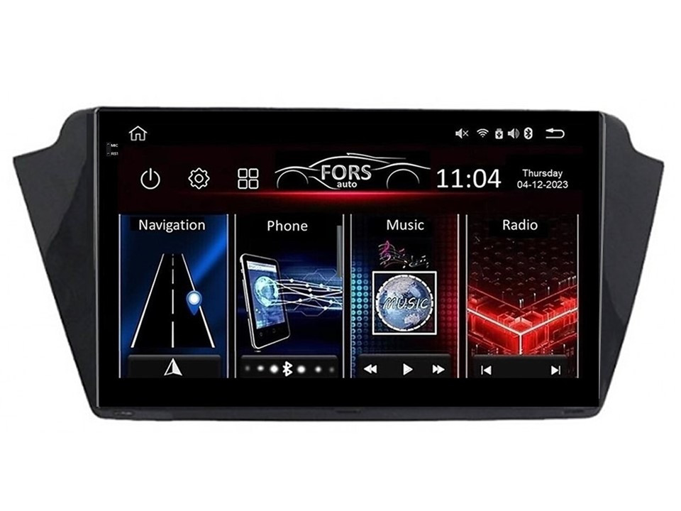 Штатна магнітола FORS.auto FS 4 MAX для Skoda Fabia (4+32Gb, 9") 2014-2020
