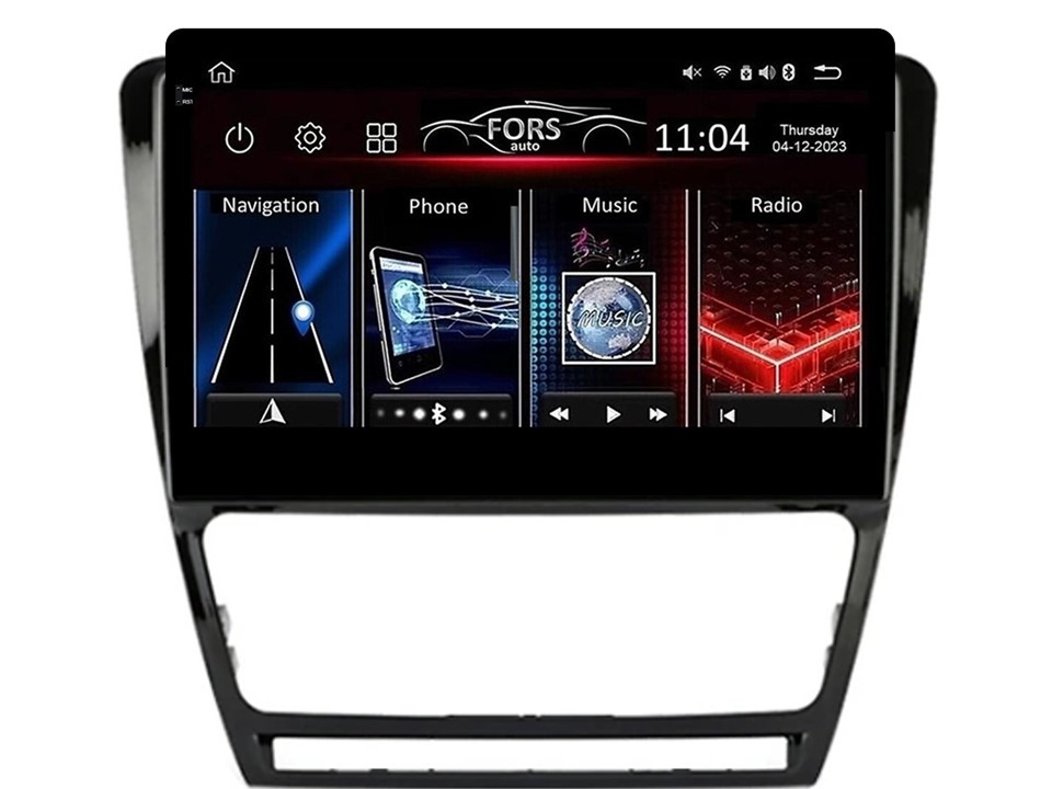 Штатна магнітола FORS.auto FS 4 MAX для Skoda Octavia A5 Black (4+32Gb, 10") 2004-2012