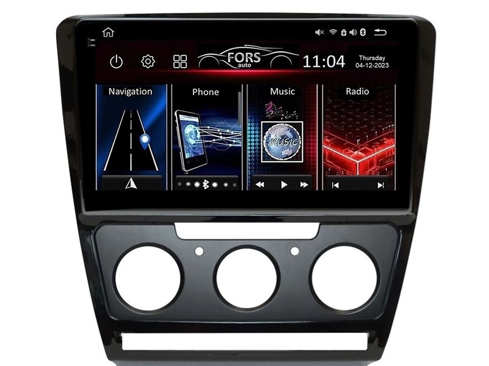 Штатна магнітола FORS.auto FS 4 MAX для Skoda Superb (4+32Gb, 10", Manual AC) 2010-2014