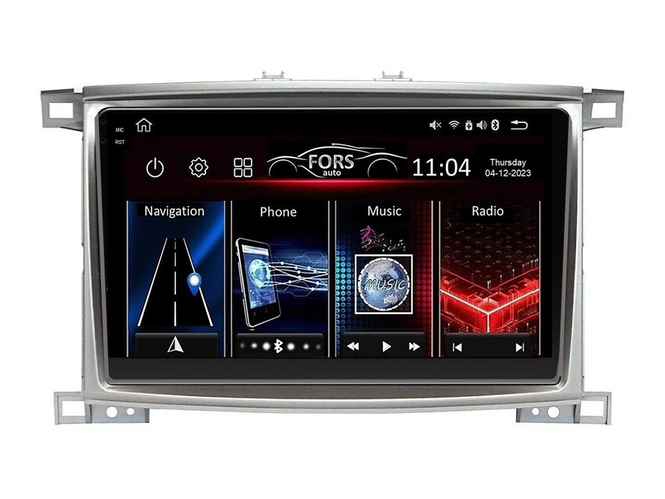 Штатна магнітола FORS.auto FS 4 PRO для Toyota Land Cruiser 100 VX-R (4+64Gb, 10") 2003-2007