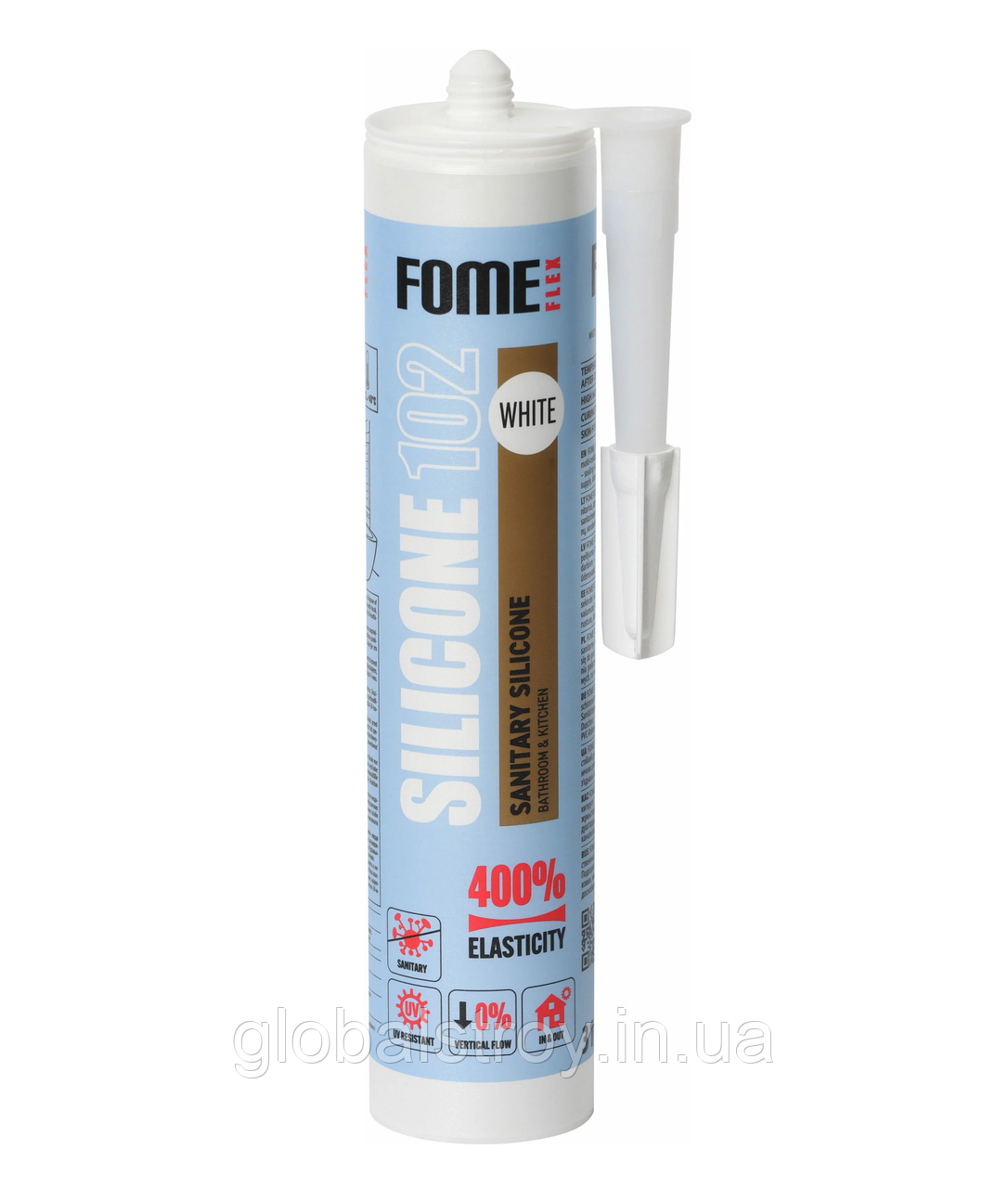 Герметик силіконовий FOME FLEX 102 SANITARY SILICONE 310 мл білий