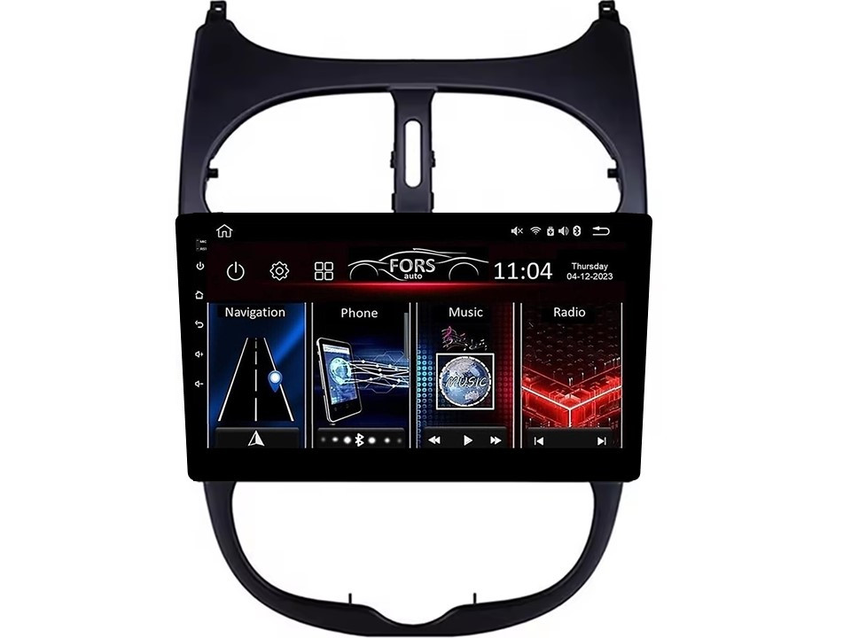 Штатна магнітола FORS.auto FS 1 LITE для Peugeot 206 (1+32Gb, 9") 2000-2016, фото 1