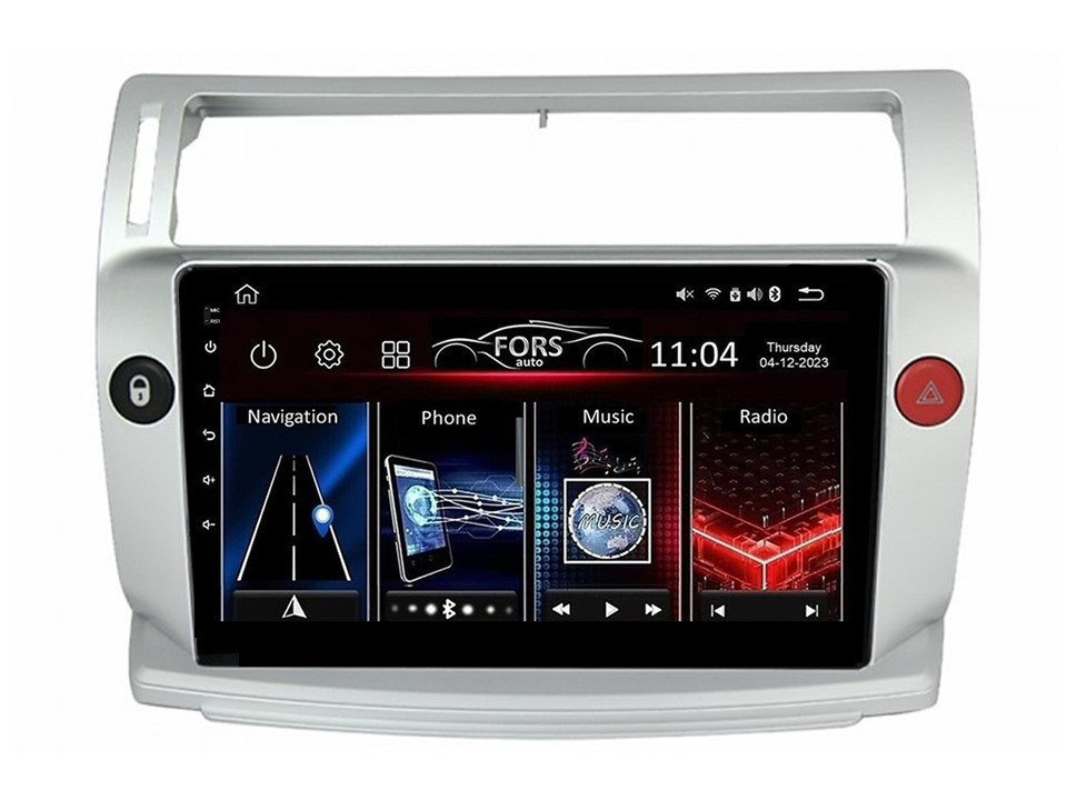 Штатна магнітола FORS.auto FS 1 LITE для Citroen C4 (1+32Gb, 9") 2004-2011, фото 1