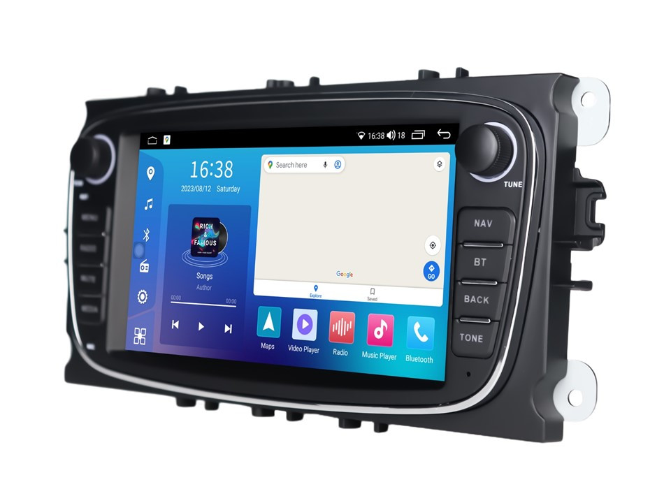 Штатна магнітола FORS.auto FS 2 PRO для Ford Focus/Mondeo/S-Max/C-Max/Kuga/Fiesta/Fusion (2+32Gb, 7", black) 2007-2011, фото 1