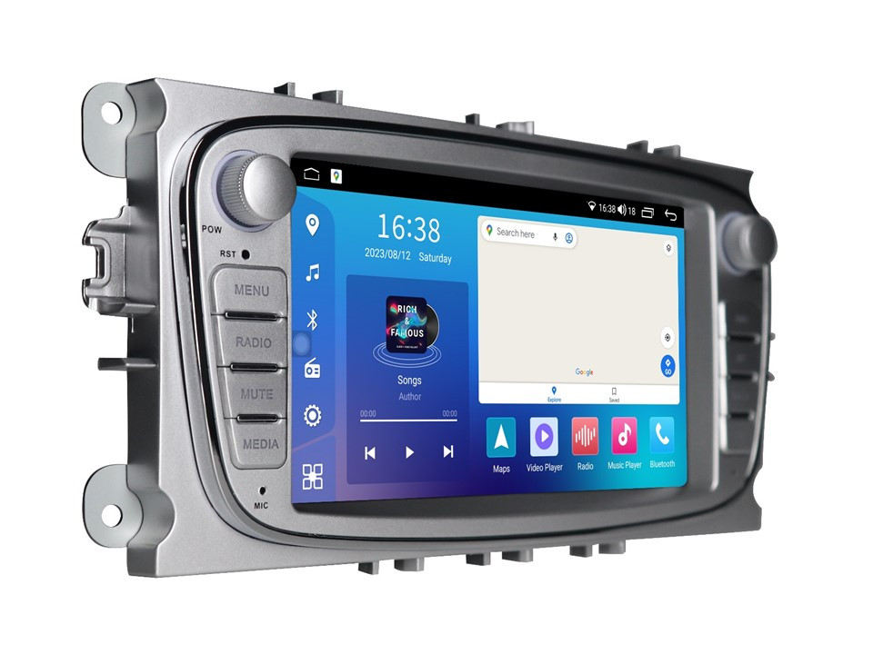 Штатна магнітола FORS.auto FS 2 PRO для Ford Focus/Mondeo/S-Max/C-Max/Kuga/Fiesta/Fusion (2+32Gb, 7", silver) 2007-2011, фото 1