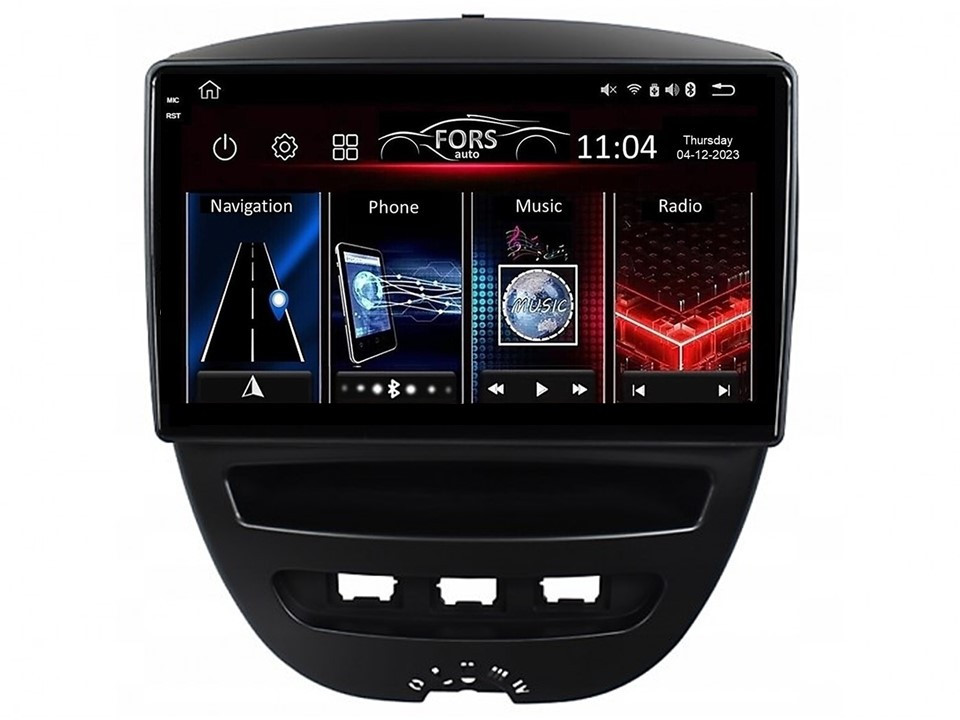 Штатна магнітола FORS.auto FS 6 MAX для Toyota Aygo/Citroen C1/Peugeot 107 (6+128Gb, 10") 2005-2014
