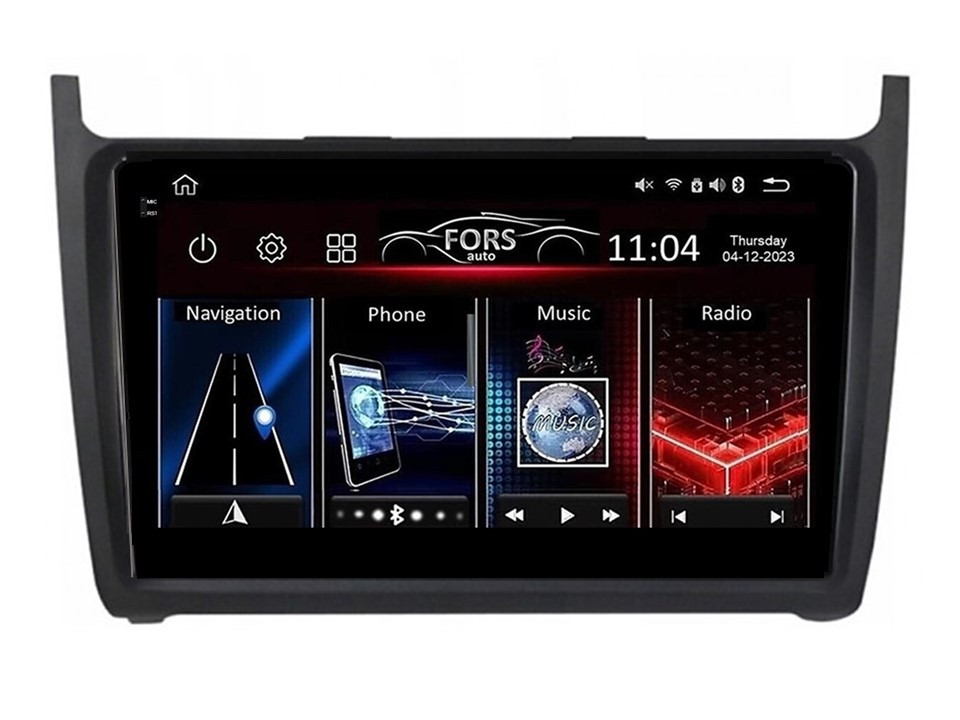 Штатна магнітола FORS.auto FS 4 MAX для Volkswagen Polo (4+32Gb, 9", black) 2008-2020