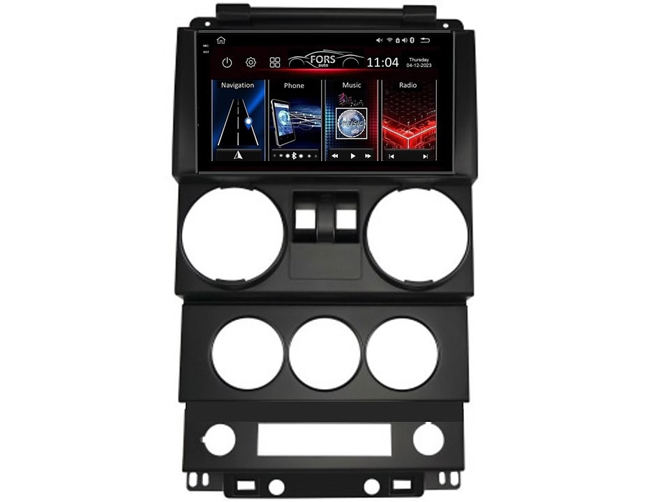 Штатна магнітола FORS.auto FS 4 PRO для Jeep Wrangler Rubicon (4+64Gb, 9", 2 doors) 2008-2010