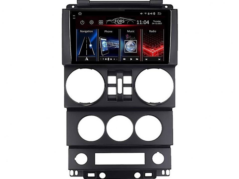 Штатна магнітола FORS.auto FS 4 PRO для Jeep Wrangler Rubicon (4+64Gb, 9", 4 doors) 2008-2010