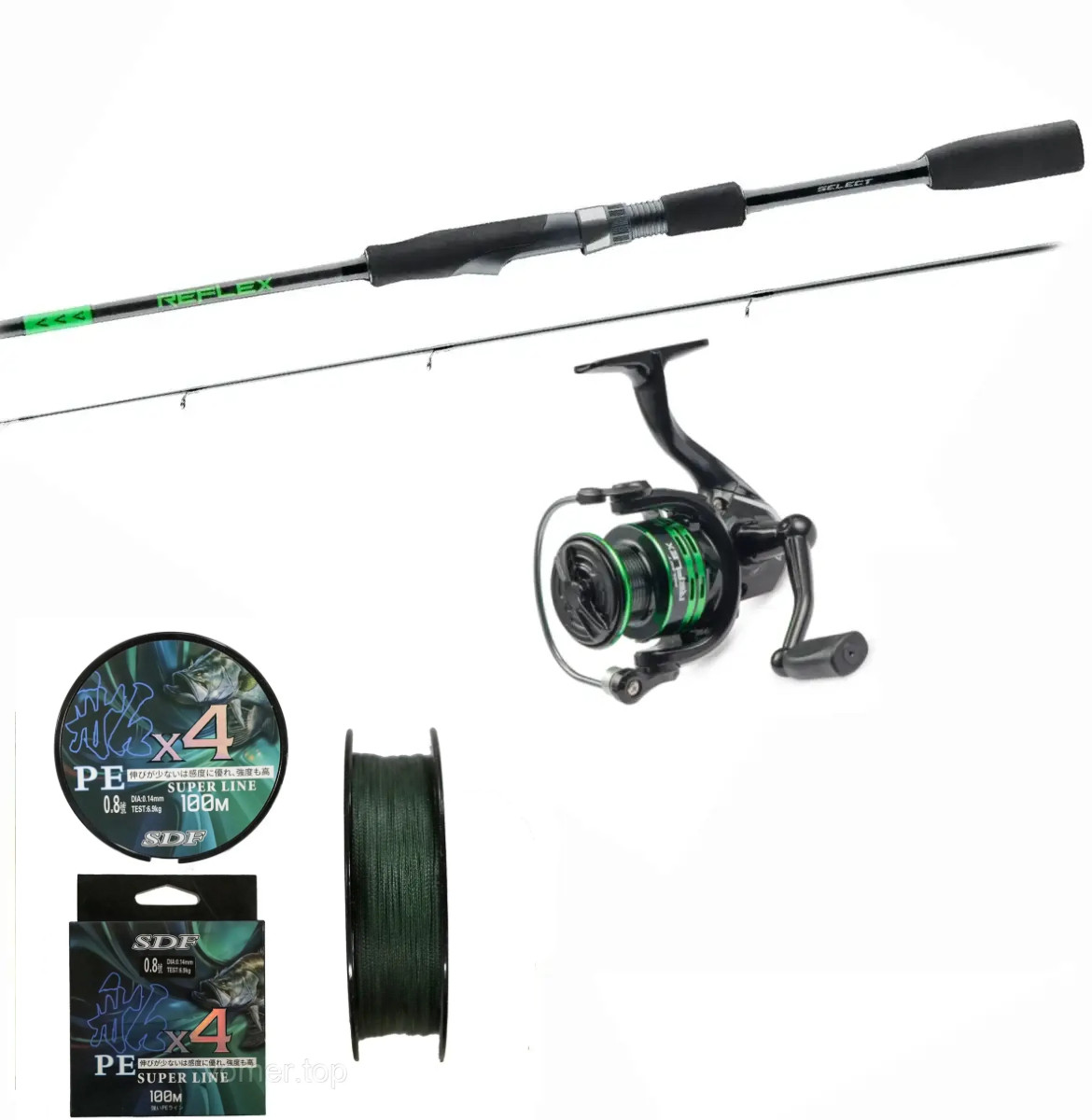 Набір на хижака (Спінінг Select Reflex 2.13m 7-28g + Катушка Select Reflex 2000 + Шнур у подарунок)