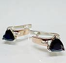 Срібні сережки з золотими накладками, фото 2