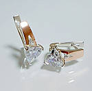 Срібні сережки з золотими накладками, фото 3