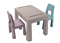 Комплект дитячих меблів (стіл, 2 стільця) Tega Baby Teggi Multifun Stone-Heather-Turquoise (TI-011-179)