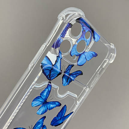 Чохол для Apple iPhone 11 Pro чохол із синіми метеликами з кишенею для карт на айфон 11 про прозорий q01y, фото 2