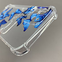 Чохол для Apple iPhone 12 чохол із синіми метеликами з кишенею для карт на айфон 12 прозорий q01y, фото 4