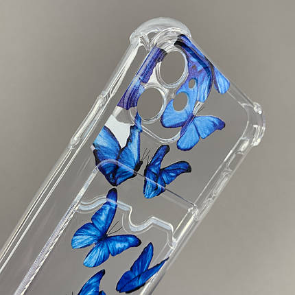 Чохол для Apple iPhone 11 чохол із синіми метеликами з кишенею для карт на айфон 11 прозорий q01y, фото 2