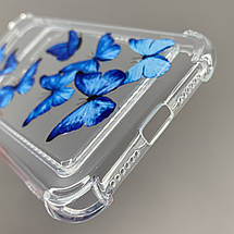 Чохол для Apple iPhone 11 чохол із синіми метеликами з кишенею для карт на айфон 11 прозорий q01y, фото 3