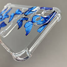 Чохол для Apple iPhone 11 чохол із синіми метеликами з кишенею для карт на айфон 11 прозорий q01y, фото 4