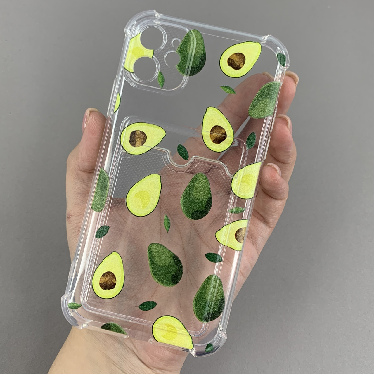 Чохол для Apple iPhone 11 чохол з авокадо з кишенею для карт на телефон айфон 11 прозорий q01y