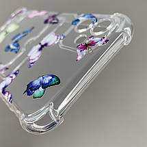 Чохол для Apple iPhone 11 чохол з різнокольоровими метеликами з кишенею для карт на айфон 11 прозорий q01y, фото 4