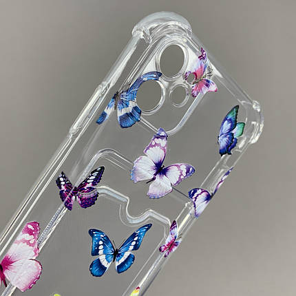 Чохол для Apple iPhone 11 чохол з різнокольоровими метеликами з кишенею для карт на айфон 11 прозорий q01y, фото 2