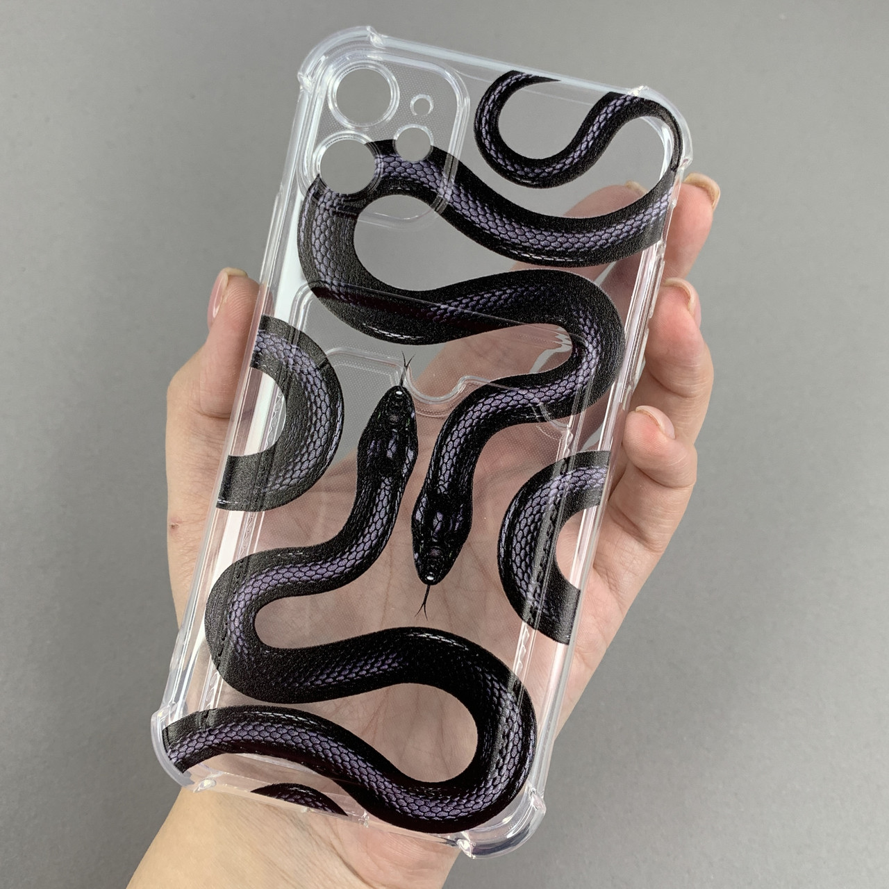 Чохол для Apple iPhone 11 чохол з принтом змії з кишенею для карт на телефон айфон 11 прозорий q01y