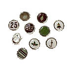 Брадси срібні новорічні для рукоділля 15мм Мікс 10шт. у наборі BRM098, фото 2