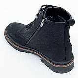 Черевики чоловічі на шерсті з замком збоку чорні Міда 140492(9ш) розмір 40, фото 5