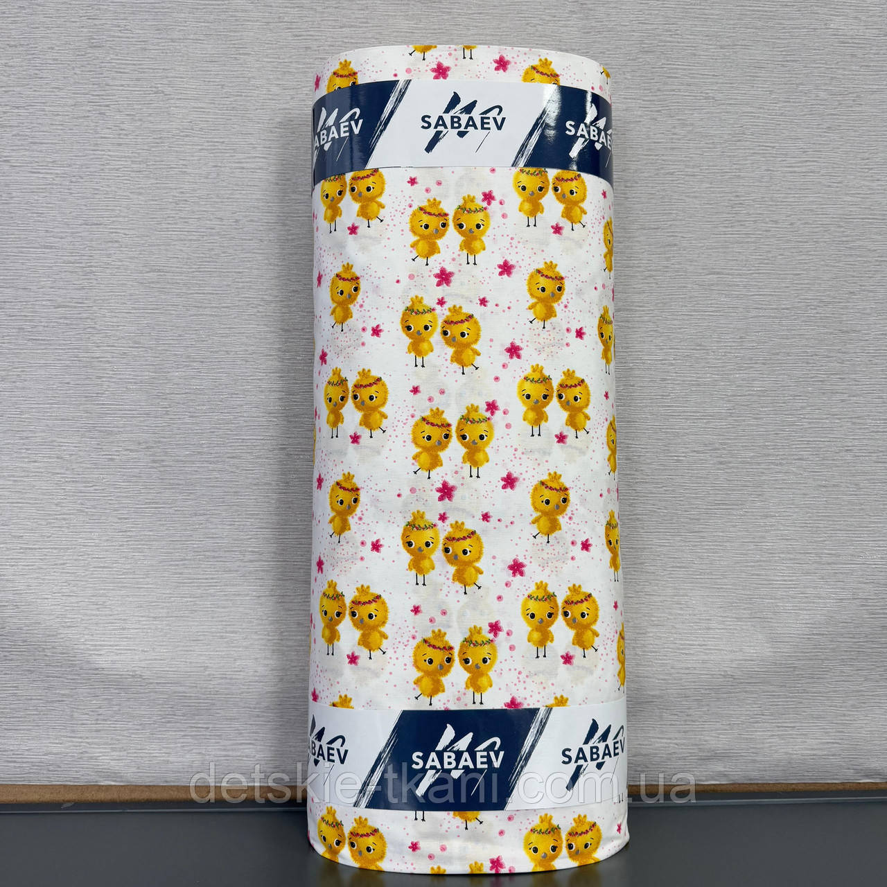 Тканина ранфорс оптом "Курчата у віночках" (рулонами), фото 1