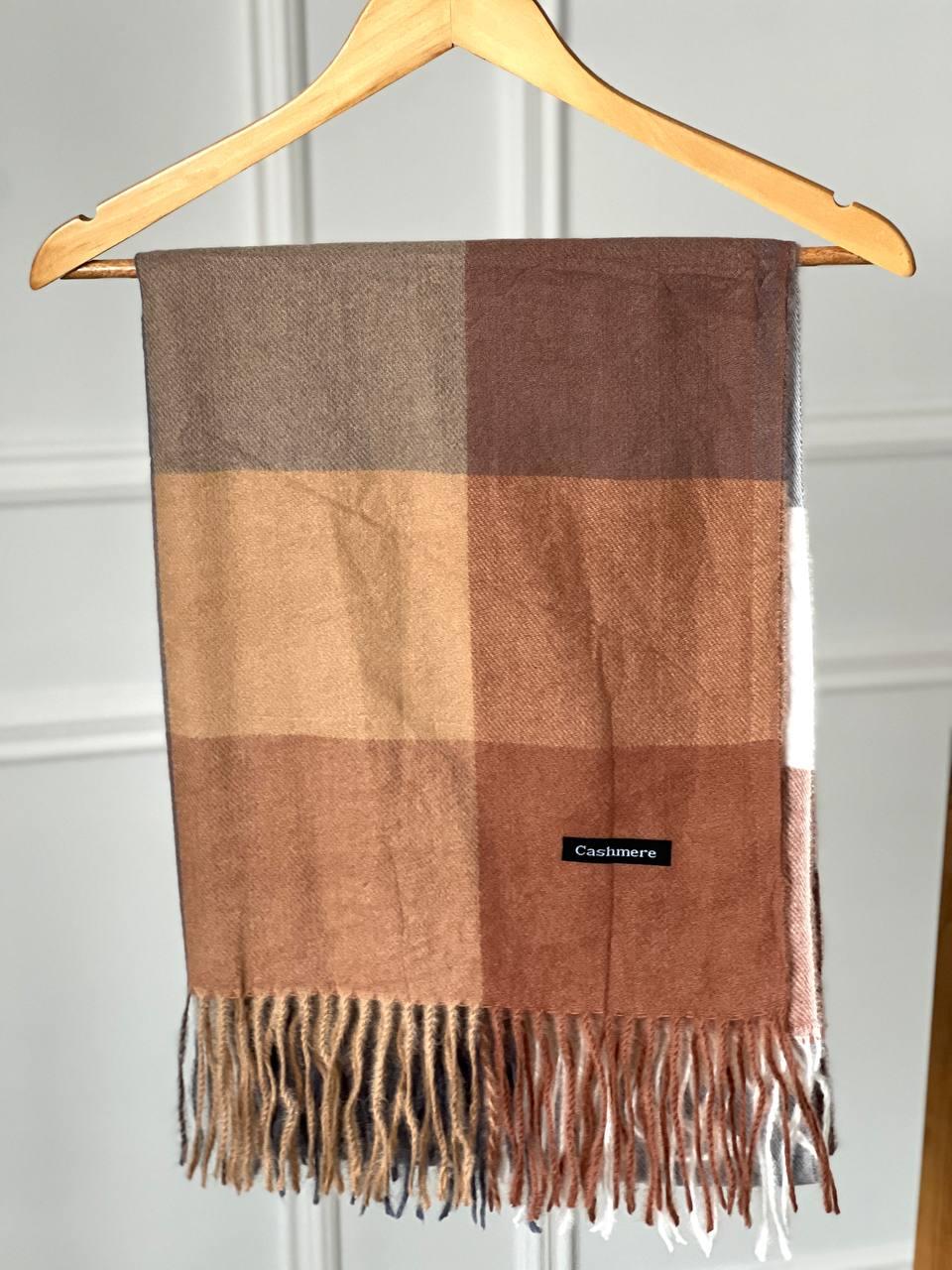 Стильний палантин із кашеміру (Розмір 180*80), у клітинку