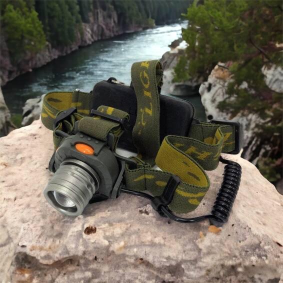 Ліхтар налобний світлодіодний надпотужний Bailong BL 1505602B SENSOR, CZ-222 Ліхтарик військовий