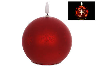 Світлодіодна скляна свічка з живим полум'ям, 10*8.5см,