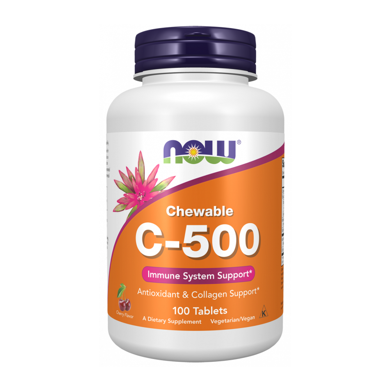 Вітамін С Now Foods C-500 Chewable, аскорбінова кислота 500 мг 100 таблеток