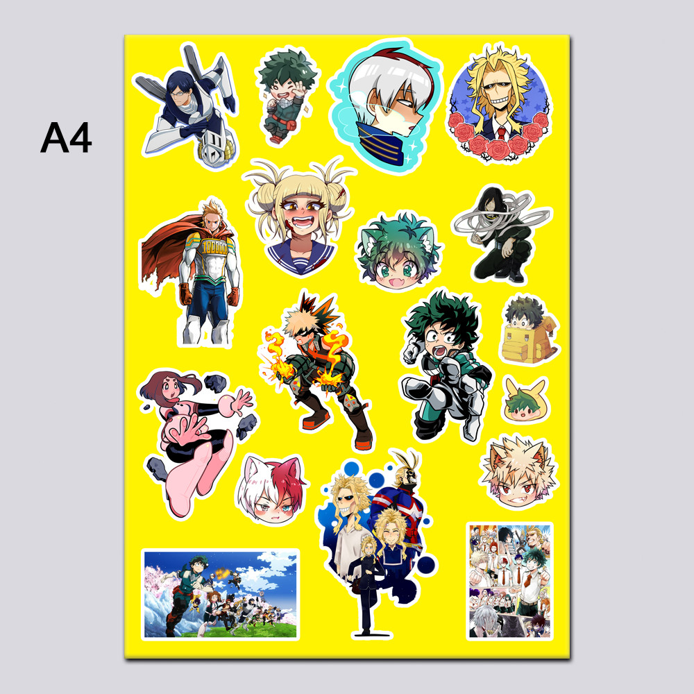 Стікери А4 Аніме Boku no Hero Academia без порізки 04