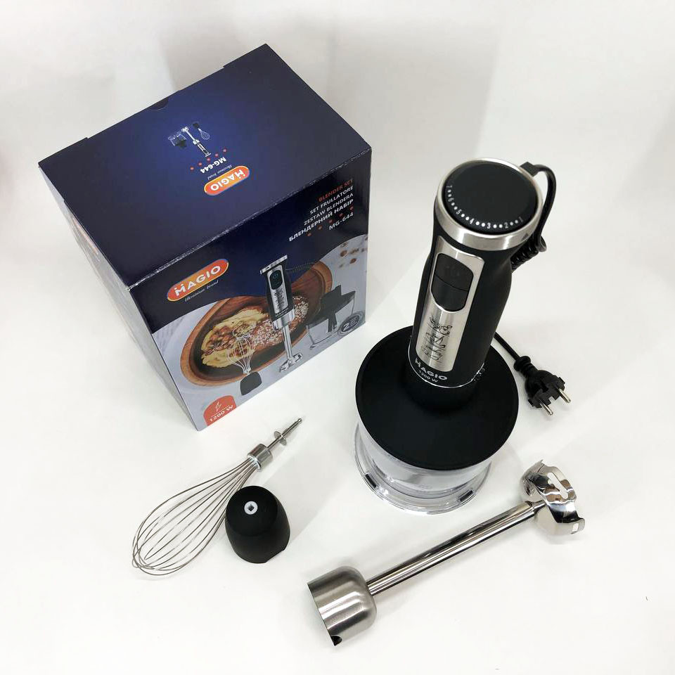 Блендер занурювальний MAGIO MG-644 1200 Вт, Занурювальний блендер CX-744 з подрібнювачем, фото 1