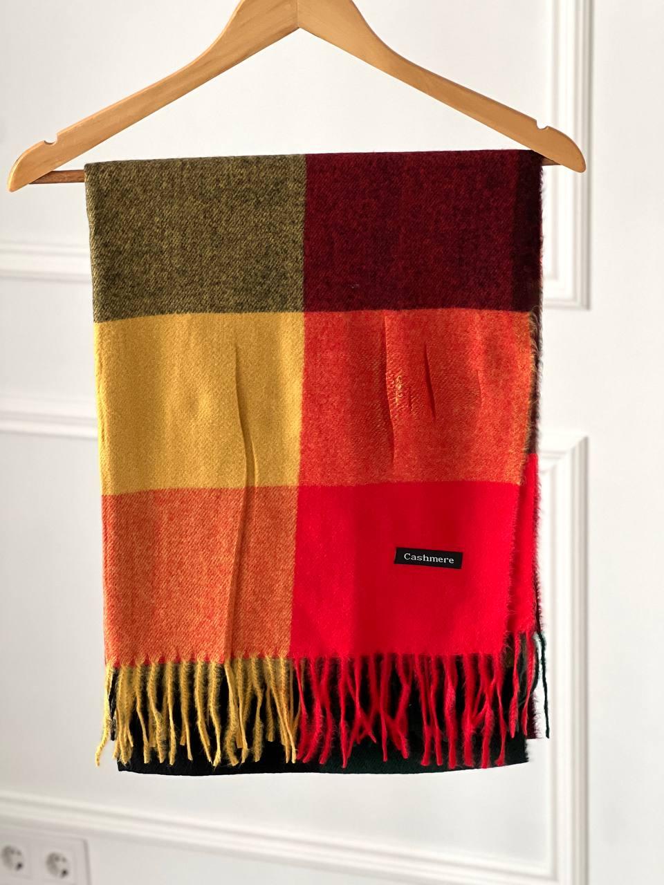 Стильний палантин із кашеміру (Розмір 180*80), у клітинку