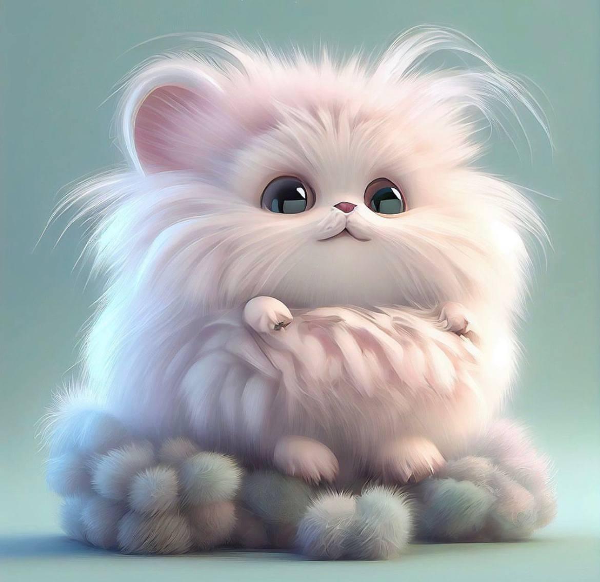 Алмазна мозаїка "Пухнастий кошеня", 20*20см, на рамці, ТМ Dreamtoys, фото 1