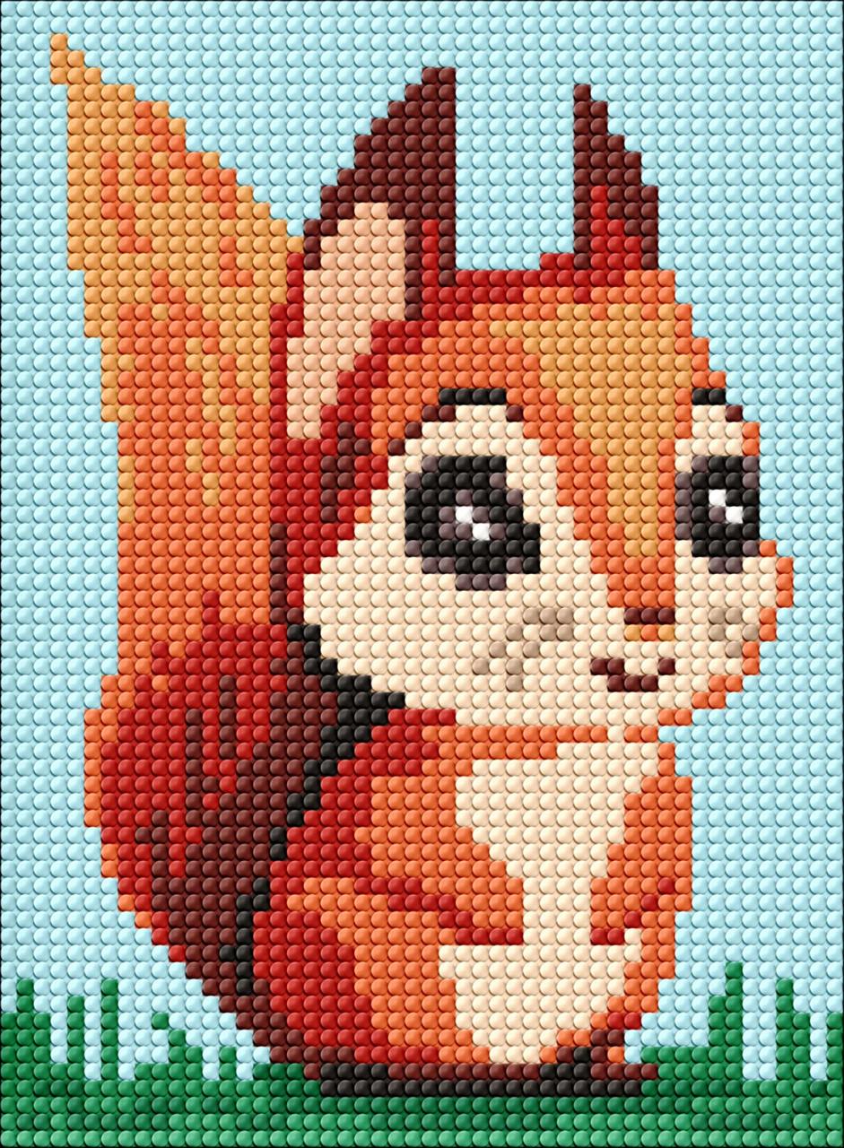 Алмазна мозаика без підрамника для дітей "Чарівна білочка" 15х20см, в термопакеті, ТМ Ідейка, Україна, фото 1