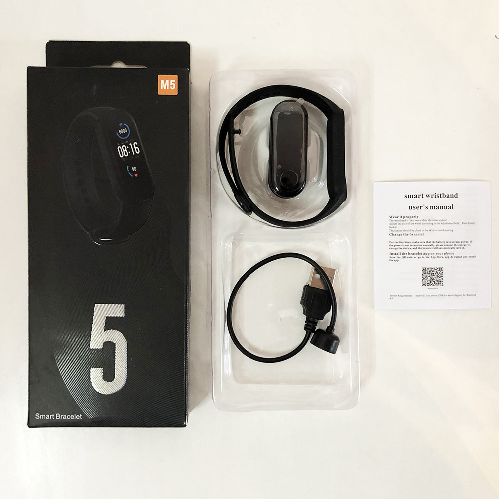 Фітнес браслет Smart Watch M5 Band Classic Black смарт годинник-трекер. JO-785 Колір: чорний, фото 1